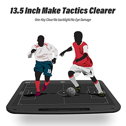 13.5'' Electronic Football Tactical Board, Basketball Coaching LCD Soccer Strategy Board With Stylus Pen, Marker Training Writing Tablet Coach Gifts - color: Football Black