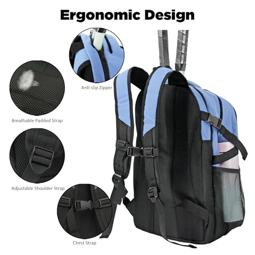 WOLT Tennis Bag - Large Tennis Racket Backpack for Men & Women - Ventilated Shoe Compartment - Holds 2 Rackets