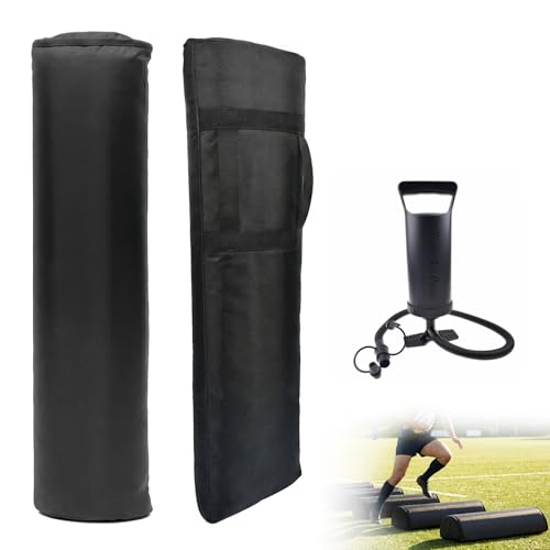 2 PCS Inflatable Football Step Over Dummy with Air Pump, Tackle Dummy with Handles for Easy Storage & Portability, Football Training Equipment for Enhancing Footwork Drills/Athletic Skills