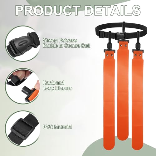 Flag Football Set, Adjustable Flag Football Belt with 1 Belt and 3 Flags Easy Tear Away - color: Orange Red