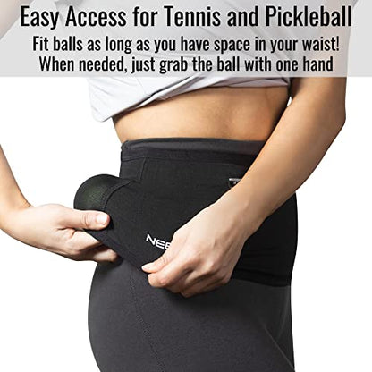 Nebudo Tennis Ball Band Holder Pickleball Tennis Balls Pickleballs Holding Accessory for Women Skirt Men Waist Hip Bags Accessories - size: L: 37"-40" Flexible Waist