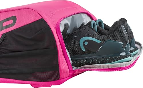 HEAD Tour Tennis Backpack 25L - Holds 2 Racquets, Shoe Compartment, Phone Pocket, Water Bottle & Ball Can Pockets - color: Pink