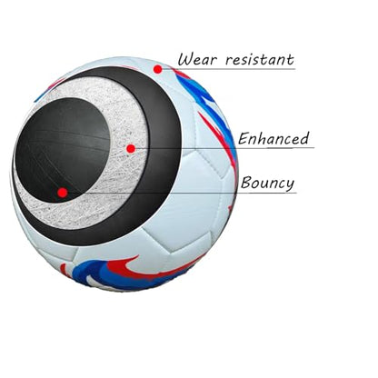 Soccer Ball Size 3,4,5 Kids Training Practice Boys Girls Balls Gift Wear-Resistant Leather Come with Pump School Coach Train Course - size: Size 5