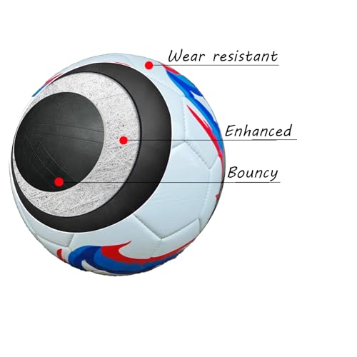 Soccer Ball Size 3,4,5 Kids Training Practice Boys Girls Balls Gift Wear-Resistant Leather Come with Pump School Coach Train Course - size: Size 4