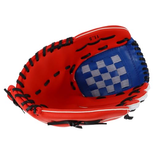 Pu Thicken 11.5 Inch Infielder’s Baseball Glove Pitcher Training Mitt Red Lightweight Softball Glove for Youth and Adult Team Sports