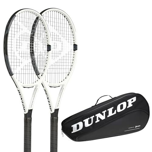 Dunlop Sports 2-Pack of Pro 265 Pre-Strung Tennis Racket + 3-Racket Tennis Bag, 1/4 Grip