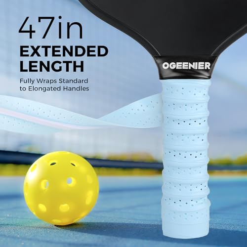 Pickleball Paddle Grips, Pack of 6, Non-Slip & Moisture Wicking Overgrip Tape for Pickleball Paddles - color: Light Blue