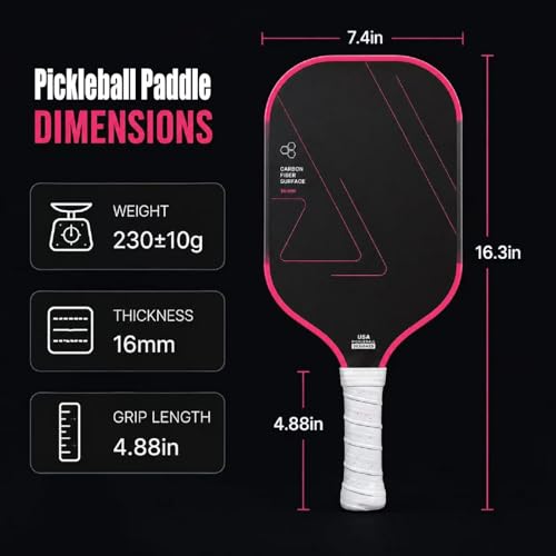 Carbon Fiber Pickleball Paddles, Lightweight Pickleball Paddle Set with Comfortable Grip, Includes Balls & Carry Bag, Pickleball Rackets for Beginners & Intermediate Players - color: Gradient Blue