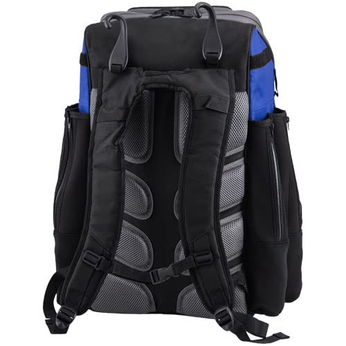 Tournament Backpack Baseball Bag, Large Capacity Bat Holder, Softball Bag with Shoe Compartment and Fence Hook, Royal/Black