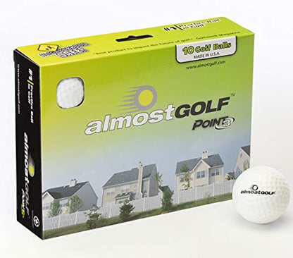 ALMOSTGOLF Limited Flight Practice Foam Golf Balls – Realistic Spin, Trajectory, & Accuracy Training, Pack of 10, White