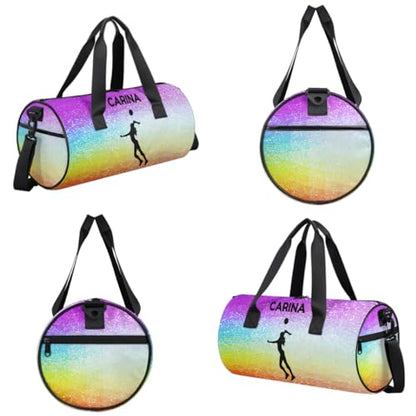 Personalized Kids Volleyball Sport Duffel Bag with Custom Name Carry On Sleepover Weekender Travel Bag