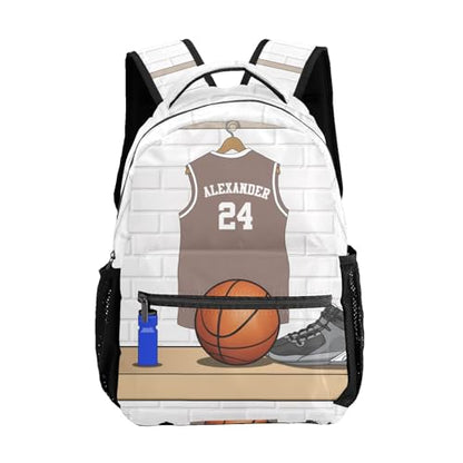 Sport Basketball Fan Player Crepe Personalized School Backpack for Teen Kid-Boy/Girl Primary Daypack Travel Bookbag - color: Option 26