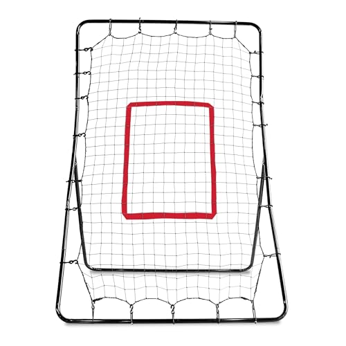 SKLZ PitchBack Baseball and Softball Pitching Net and Rebounder, Black/Red, 2' 9" x 4' 8"