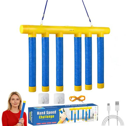 Reflex Drop Sticks Challenge Game, 3 Adjustable Catching Falling Sticks Game, Hand Eye Coordination Training Game, Reaction Time Training Hand Speed Challenge Game