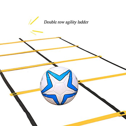 Agility Ladder Adjustable Double Row Agility Ladder,Speed Training Equipment,Football Flexibility Training Jumping,for Outdoor Athletic Footwork, Sports Drills(Size:6M) - size: 6M