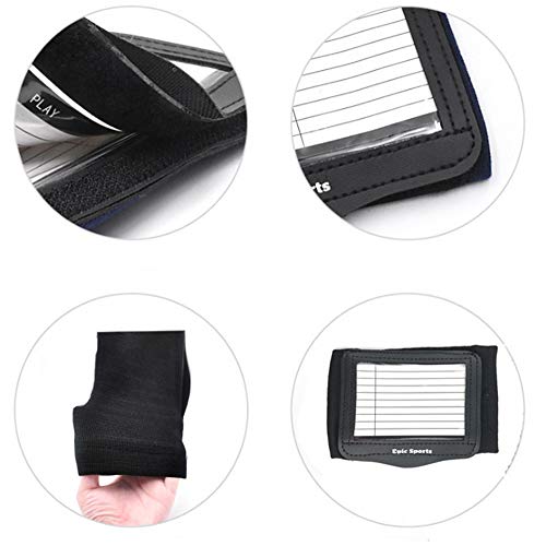 Wrist Playbook Wristband with Three Playsheet Compartments for Football, Baseball, All Sports Insert not Included