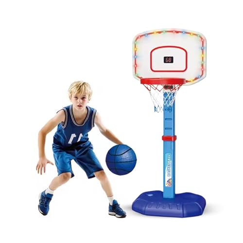 Basketball Hoop Set for Kids Toddler Indoor Outdoor, Digital Scoreboard, Adjustable Height 3 Levels, 2 Balls, Easy Setup, Poolside Sports Portable Goal, Ages 3-12, Toy for Boys Girls.
