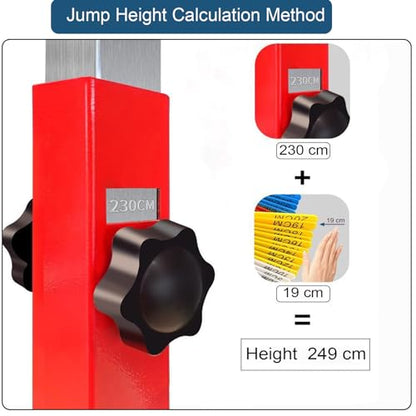 Vertical Jump Tester, Height Adjustable Vertical Jump Measurement Tool, Jump Height Trainer for Basketball and Volleyball Training (‎Jump Tester SE, 4.92 ft-11.81 ft (150-360 cm))