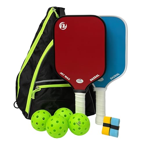 USAPA Approved Pickleball Paddles (2-Pack) – Fiberglass Surface & 16MM Honeycomb Core Non-Slip Grip for All Levels Lightweight Rackets for Men & Women - color: Bag Set