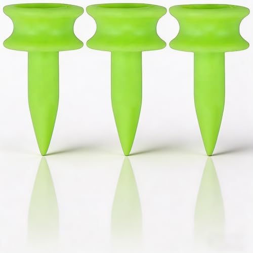50pcs Green Plastic Golf Tees, 1" Short Castle Golf Tees for Driving Range Mats & Par 3 Courses