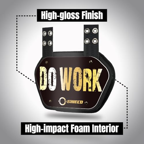 O Shield Golden Cross Chrome Football Back Plate, Lower Back Pads for Football Players, Rear Protector, Cross Series - size: Adult (Weight more than 180 Pounds), style: Do Work Black