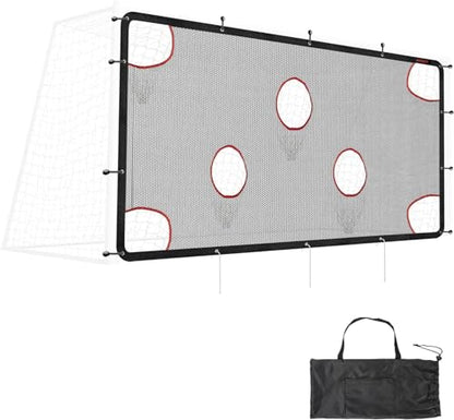 AKOZLIN Soccer Goal Target Net Soccer Shooting Training Aid with 7 Scoring Target Zones Soccer Field Nets Football Practice Training Equipment Accessory (Net Only)