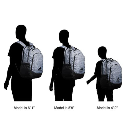 adidas Defender Sports Backpack with Shoe Compartment, Soccer Bag - color: White/Black/Gold Metallic