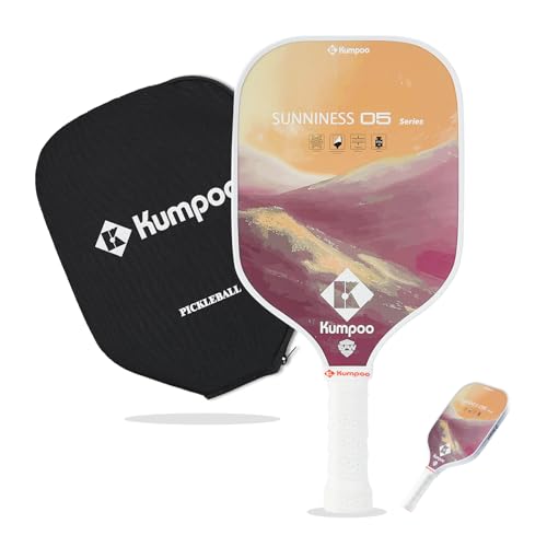 Pickleball Paddle, Fiberglass Pickleball Paddle Set with Cover, Large Sweet Spot Pickle Ball Racket with PP Honeycomb Core for Women, Men, Pickleball Racquet for Outdoor Games - color: SUNS05-pink