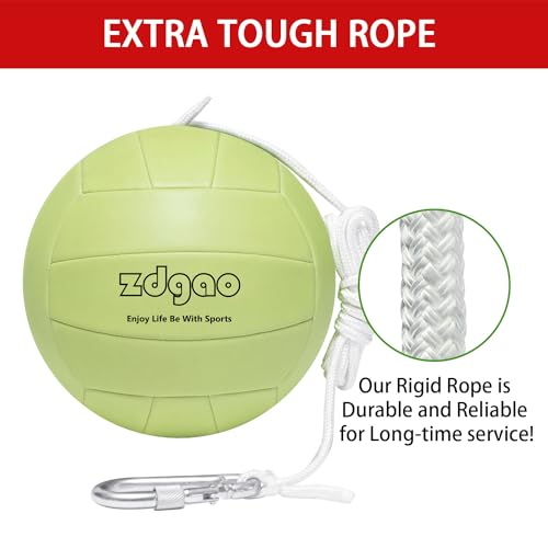 Portable Tetherball-Glow in The Dark Replacement Tether Ball with Carabiner, Ball Pump with Needle for Kids and Adults Outdoors Backyard Game