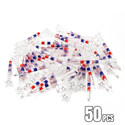 DURARANGE Premium Golf Tees - 5-Prong & 4-Prong Anti-Slip, Enhanced Stability, Unbreakable Golf T 3-1/4" for 360cc Drivers, Ideal Gift for Golfer - color: Elite Golf Tees- Transparent- 50pk