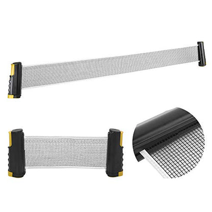 Retractable Table Tennis Net Rack Portable Telescopic Adjustable Pong Table Net with Strong Clamp for Indoor Outdoor Games Plastic Polyester Cotton Wavy Black Red or Yellow 170cm