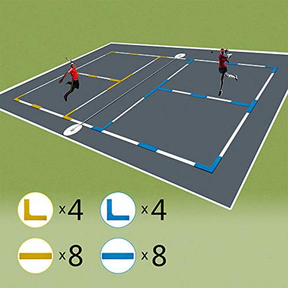 Court Line Marker Set Create Your Own Pickleball Mini Tennis Court - color: BLUE-YELLOW