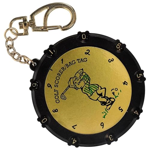 Golf Stroke Counter 5 Pcs Golf Score Counter with Key Chain Stroke Shot Putt 18 Holes Tally Keeper Accessories - color: Gold
