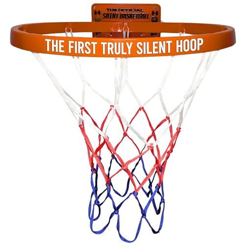 WAWAWEWA The Official Silent Basketball Hoop – Wall-Mounted Indoor Basketball Hoop for Bedroom, Apartment Shooting Practice & Skill Training – Adhesive or Screw Install