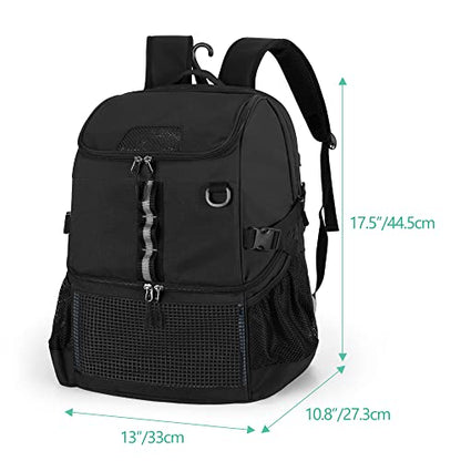 GOBUROS Basketball Bag, Soccer Equipment Bag with Ball & Shoe Compartment for Soccer Ball, Volleyball, Gym, Outdoor, Travel