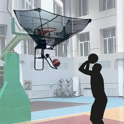 Basketball Shooting Machine Metal Basketball Rebounder Attachment, Sport Basketball Return System for Hoop ＆ Rim