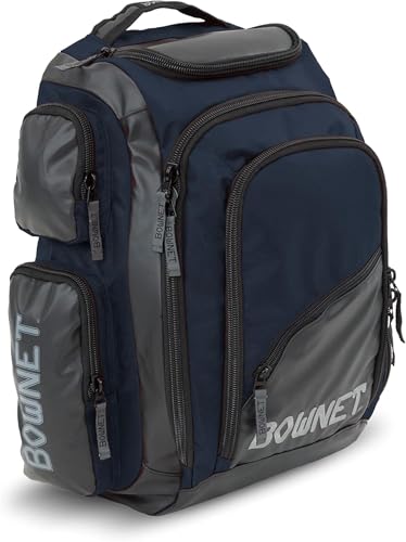 Bownet Commando Coaches Bat Bag – Baseball & Softball Backpack with Fungo Holder, 15.5” Laptop & Tablet Pocket, Large Gear Storage, Padded Straps, Youth & Adult, Navy Blue - color: Navy Blue
