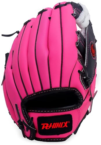 PHINIX Baseball Glove Tee Ball Mitts with Soft Ball for Kids Play & Training 8.5"-10" - color: Pink, size: 8 1/2"Right Hand Throw