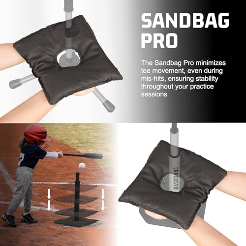 BaseGoal Baseball Tee Sandbag, Weighted Anchors for Batting Tee, All Sport Sandbag, Universal Softball Tee Sandbag for Hitting Drills and Added Stability