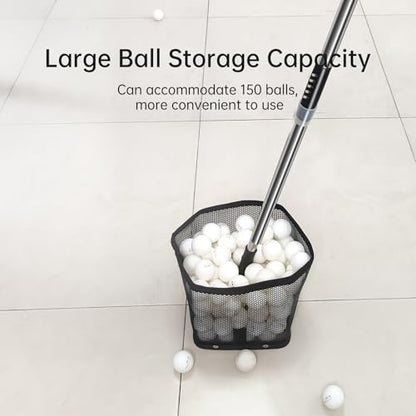 PONGBOT Table Tennis Ball Picker Retractable Ping Pong Ball Collector-Can Store 150+ Balls