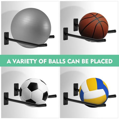 Medicine Ball Rack,Exercise Ball Holder,Wall Rack for Gym Garage Storage Yoga Ball,Suitable for Yoga Ball/Stability Ball/Barre Ball/Yoga Block/Volleyball/Basketball