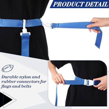 Peryiter 2/12/24/36 Player Flag Football Belt, Adjustable Football Belts and Flags for Kids Youth Adult Sport Team Training - color: Blue