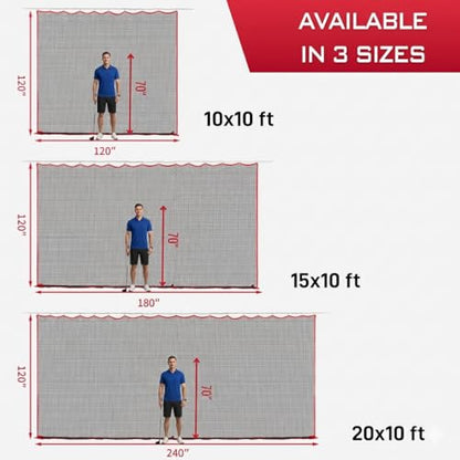 Golf Netting, 10ft, 15ft, 20ft Sports Netting - Heavy Duty High Impact Multi-Sport Practice Net for Golf, Baseball, Soccer, Hockey, Lacrosse, Backyard Driving & Training Barrier - style: 10ft x10ft