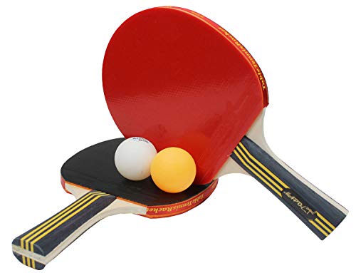 MAPOL Quality Ping Pong Paddle Set - 4 Professional Table Tennis Rackets/Paddles - 8 Premium 3-Star Balls, Portable Cover Case Holder Included