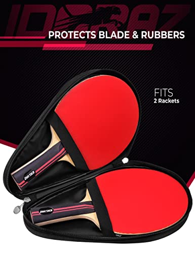Double Ping Pong Paddle Case - Best Table Tennis Paddle Cover for Your Rackets - Waterproof Material Bag