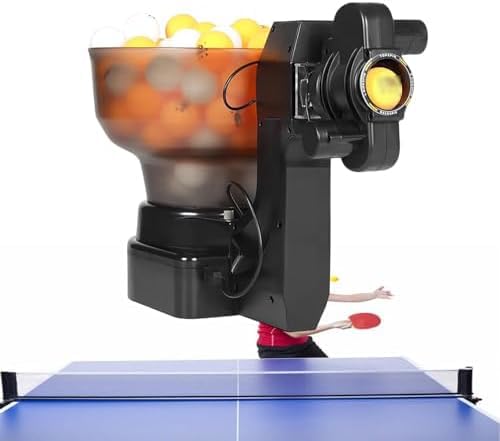 Table Tennis Robot,Automatic Ping Pong Trainer w/Wired Remote Control,36 Spin Options,User-Friendly Design for Enhanced Practice