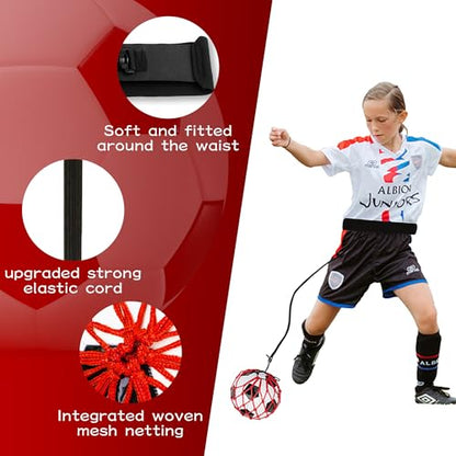 2PCS Soccer Ball Net Soccer Training Equipment, Football Kick Throw Solo Practice Training Aid, Upgrade Soccer Nets for Kids Youth Adults for Ball Size 3, 4, 5
