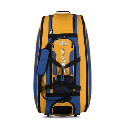 Boombah Beast Rolling Bat Bag - Multiple Color Options - Holds 8 Bats, Glove and Shoe Compartments - color: Royal Blue/Gold