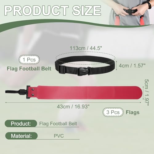 Flag Football Set, Adjustable Flag Football Belt - color: Rose Pink