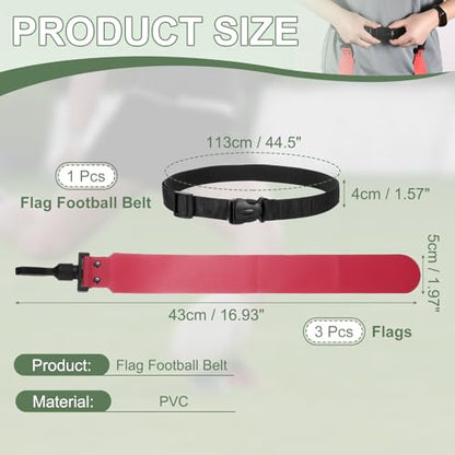 Flag Football Set, Adjustable Flag Football Belt - color: Rose Pink